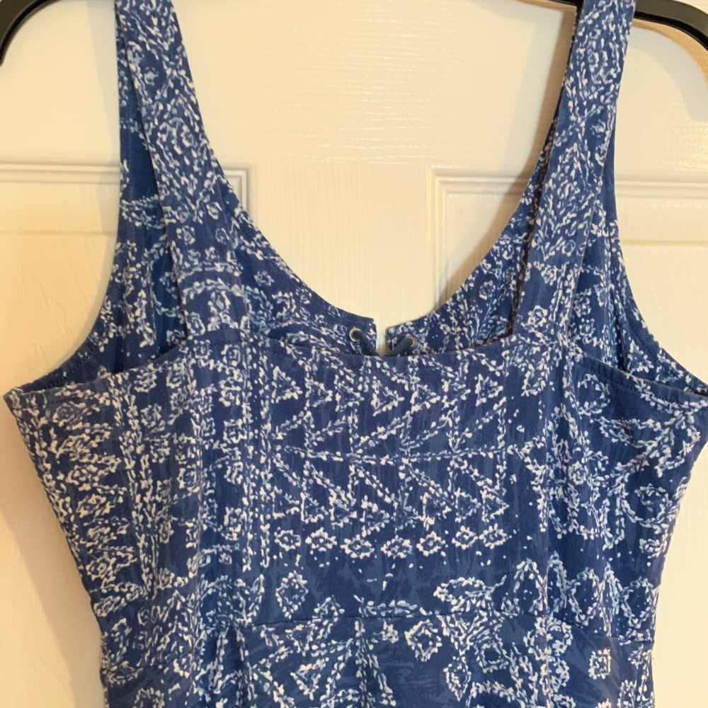 Chaps Maxi Dress, Blue and White, Size Petite Medium - Picture 5 of 12